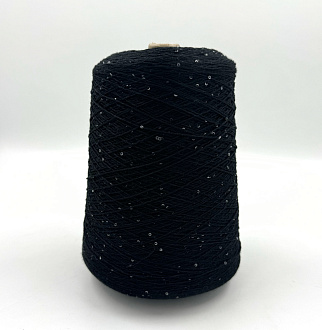 Пряжа Cotton Paillettes, D&C Yarns, хлопок, цвет черная смола